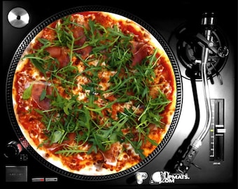 Pizza Slipmat dj turntable slipmats music gifts record vinyl art food mozarella records foodporn musicians slip mat cork myslipmats player