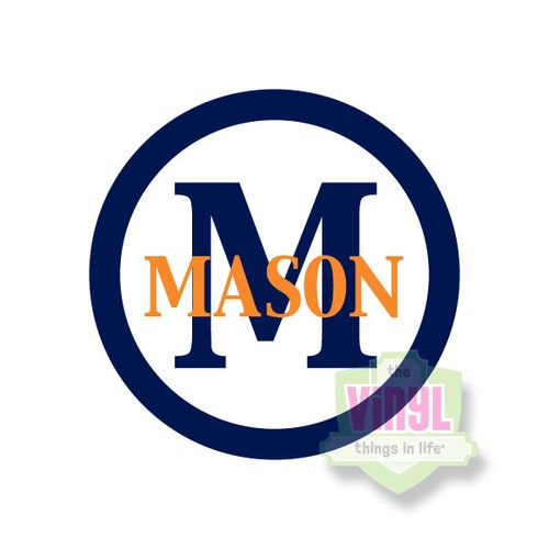 Boy Decal Boy Monogram Sticker Block Monogram Personalized Etsy