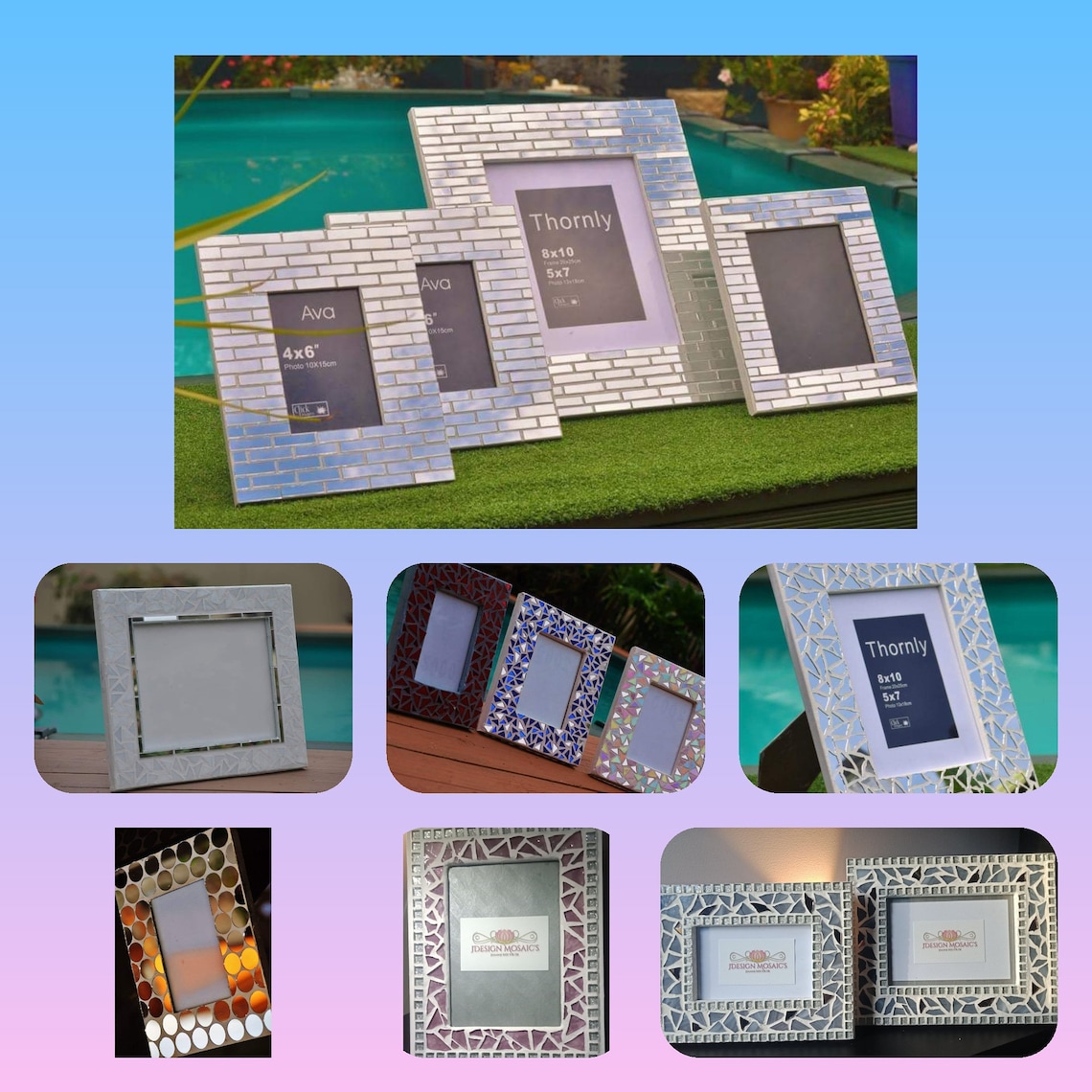 Assorted mosaic photo frames Etsy