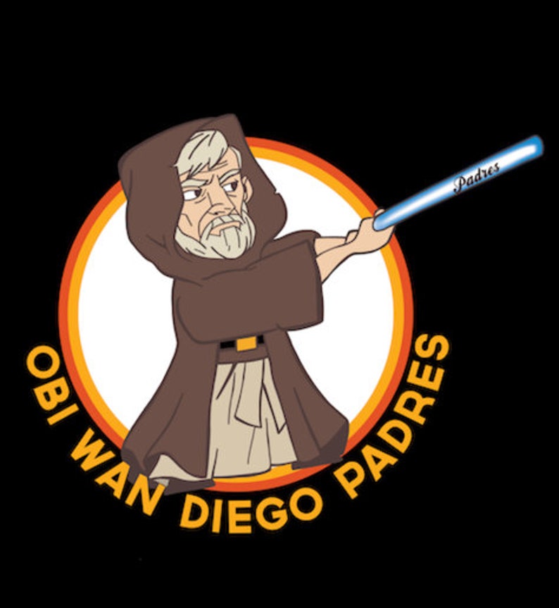 Obi Wan DIego Padres Star Wars/MLB Mashup TShirt Etsy