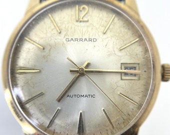 Vintage 9ct Gold Automatic Garrard Gents Watch With Date 33.3mm Circa 1960s