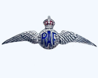 Vintage 9ct Yellow Gold RAF Royal Air Force Wings Pin Brooch