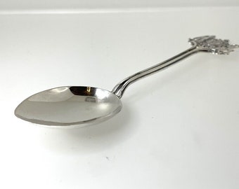 1918 Antique Sterling Silver Tea Spoon Edinburgh Scotland Tourist Souvenir 11.3g