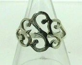 Sterling Silver Triple Stylised S Filigree Thorn Bramble Design Ring Size N 2.2g