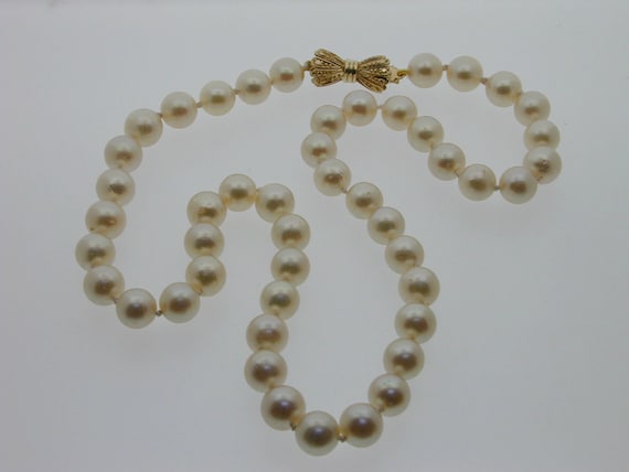 Gold and Diamond Barrel Clasp for Pearl Necklace - Pearl & Clasp