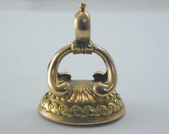 Antique Victorian 18 carat Fob with hardstone intaglio seal Top Quality 15.9g