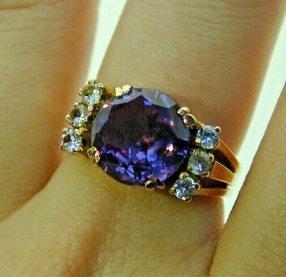 Synthetic Alexandrite White Spinel & 14 Carat Ros… - image 1