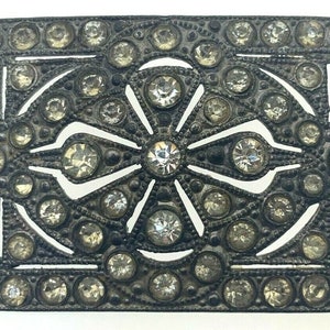 Grande broche Art déco argentée, tchécoslovaque, bijoux fantaisie, années 1920