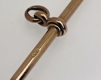Antique 9 Carat 9ct Rose Gold T Bar 41.1mm 3.6g For Jewellery Spares & Repairs