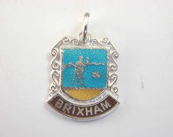 Silver shield charm "BRIXHAM" 1.4 grams
