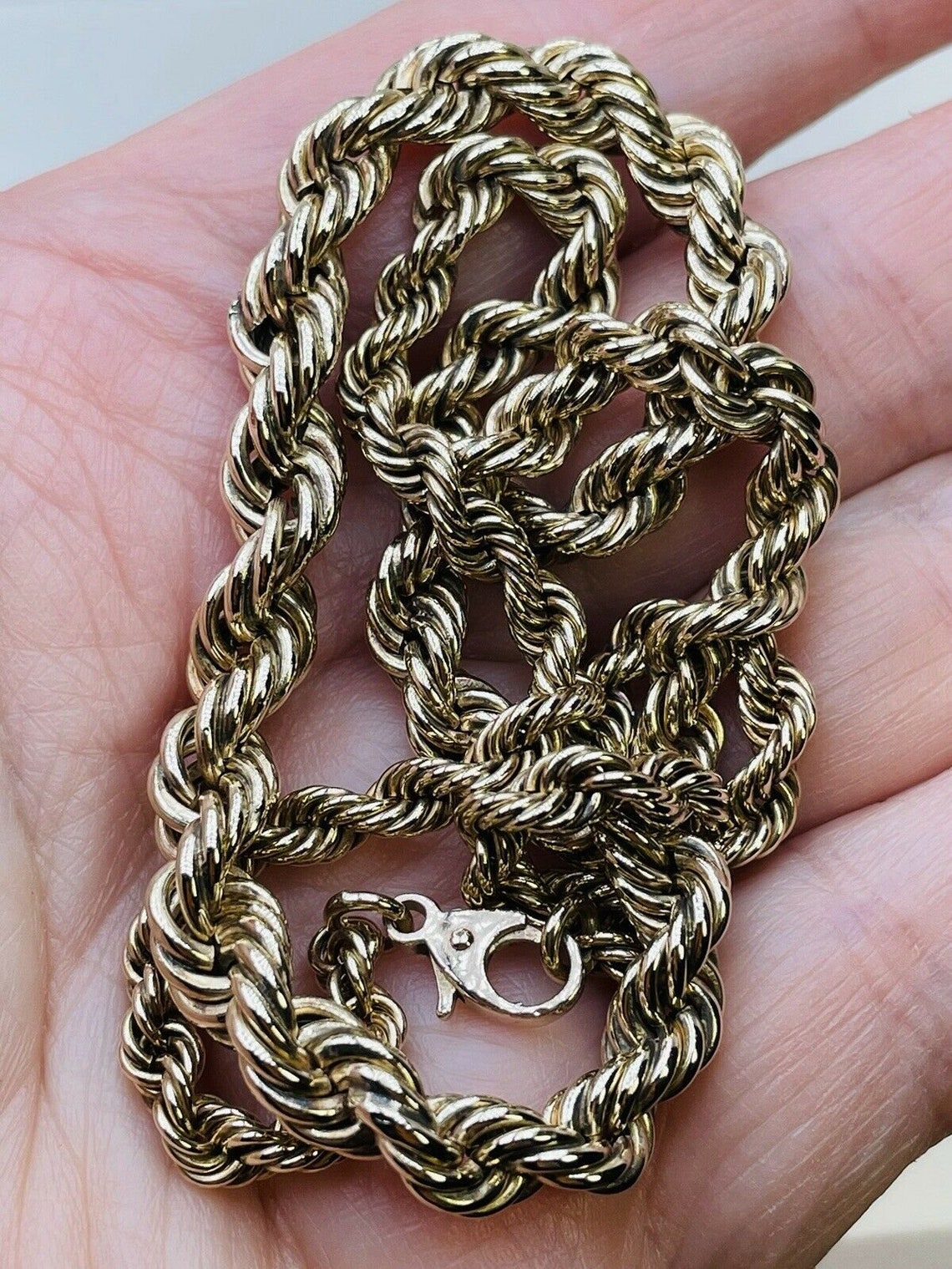 Graduated Rope Chain Vintage 1983 9ct Gold Graduated Twisted Rope Chain 18