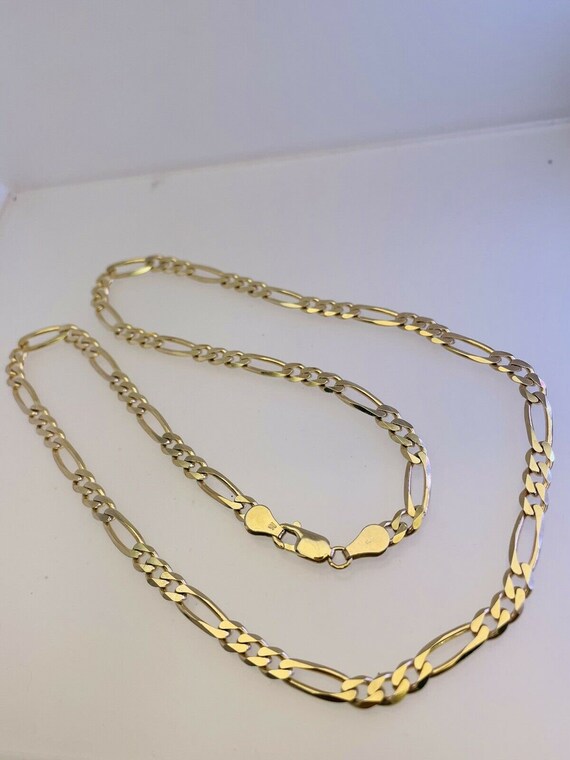 Carat Yellow Gold Figaro Chain Necklace 