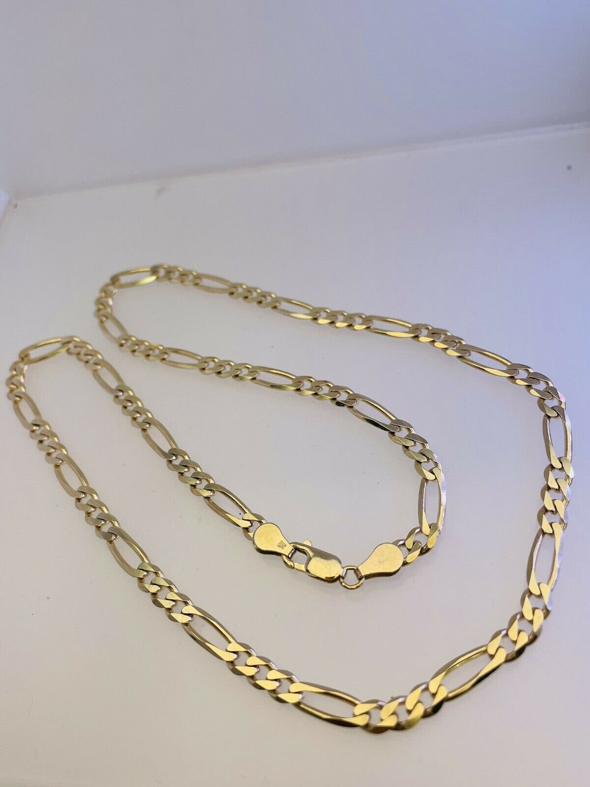 Carat Yellow Gold Figaro Chain Necklace 