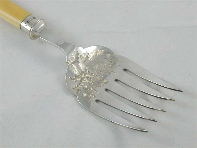 Antique silver fish servers Victorian solid sterling dated 1894