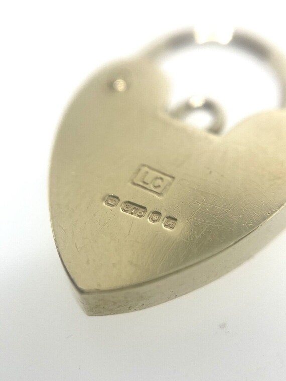 ヴィンテージ 9ct イエロー ゴールド ハート パドロック クラスプ 1.5g 
