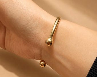 Vintage 9ct Yellow Gold Torque Bangle Solid 19.3g Hallmarked 1991 6" 54.5mm