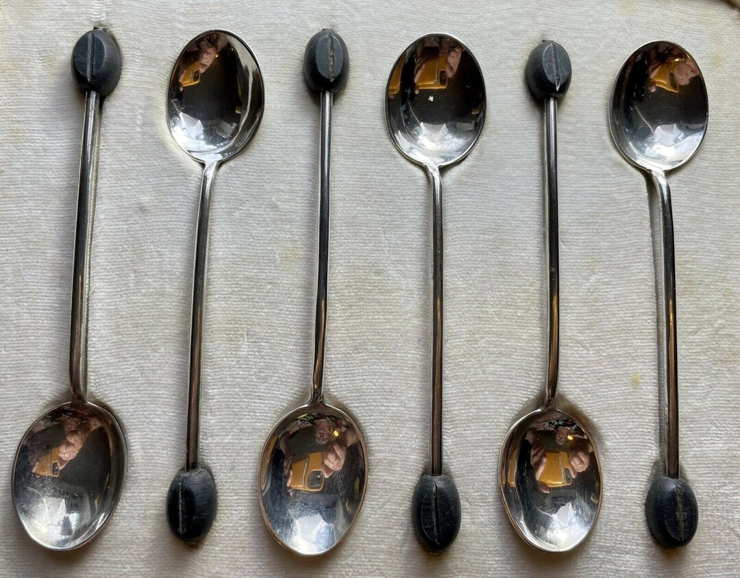 マッピン&ウェッブ コーヒービーンズ スプーン 純銀 スターリング Mappin & Webb アールデコ 1921年 スターリングシルバー コーヒー