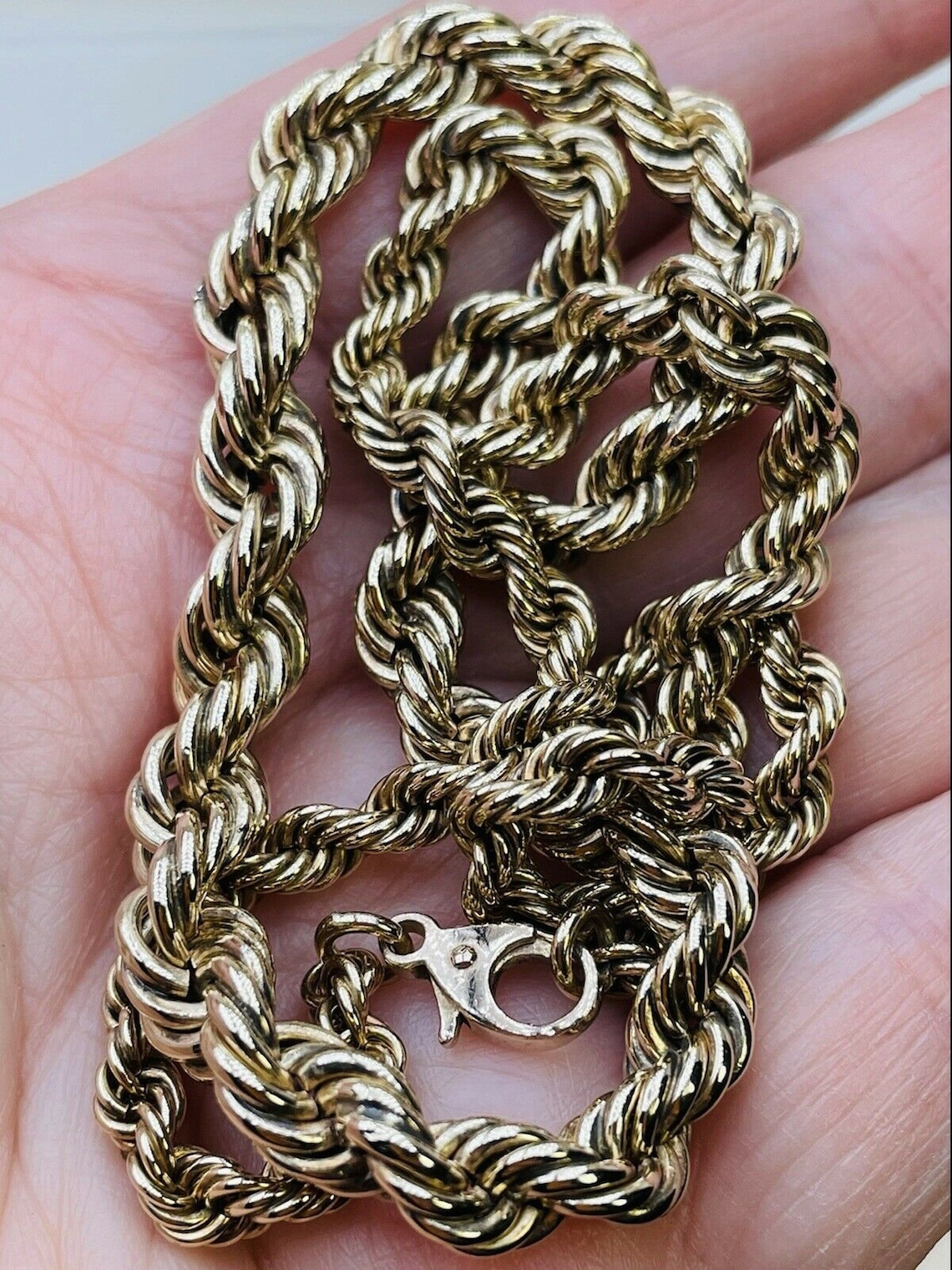 Graduated Rope Chain Vintage 1983 9ct Gold Graduated Twisted Rope Chain 18