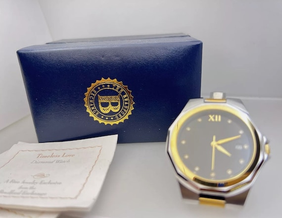 Gold plated watch with diamonds best sale