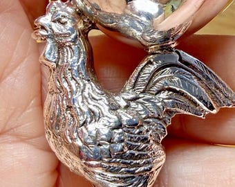 Vintage 1940 Silver Plated Cockerel Rooster Egg Cup Novelty Easter 60g Joyful