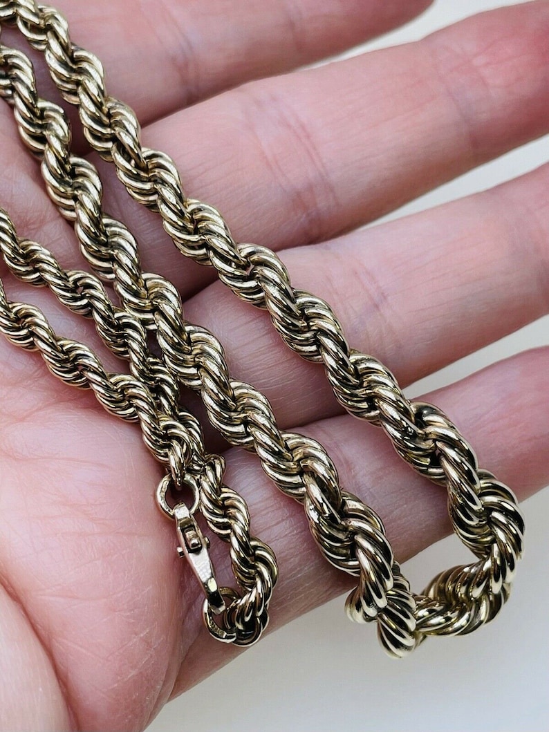 Graduated Rope Chain Vintage 1983 9ct Gold Graduated Twisted Rope Chain 18