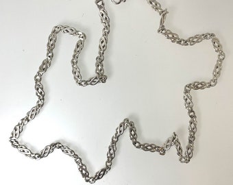 Vintage 925 Sterling Silver Unusual Celtic Knot Link Chain Necklace 18 1/4"