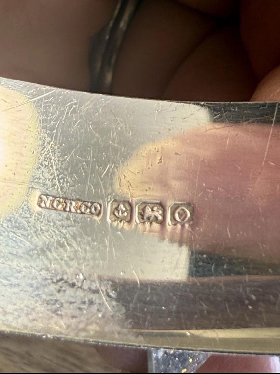 Edwardian Solid Silver Hinged Bangle Birmingham 1… - image 3