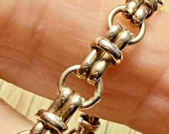 9ct Yellow Gold Fancy Link Chain Necklace 19" 10.3g Hallmarked Lobster Clasp