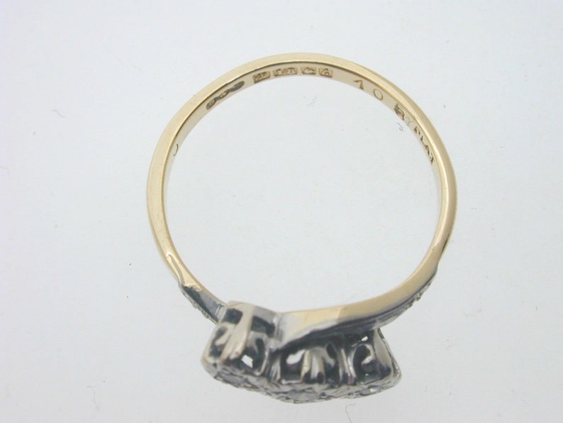 Vintage diamond trilogy twist ring 18 carat gold /& platinum 1960 size N 3.1grams