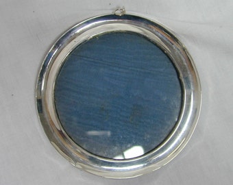 Vintage Art Deco sterling silver hanging picture frame circular 125mm 1927