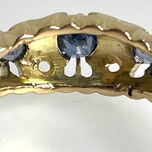 Antique George V 18ct Yellow Gold Sapphire Diamond Trilogy Ring 1918 N ...