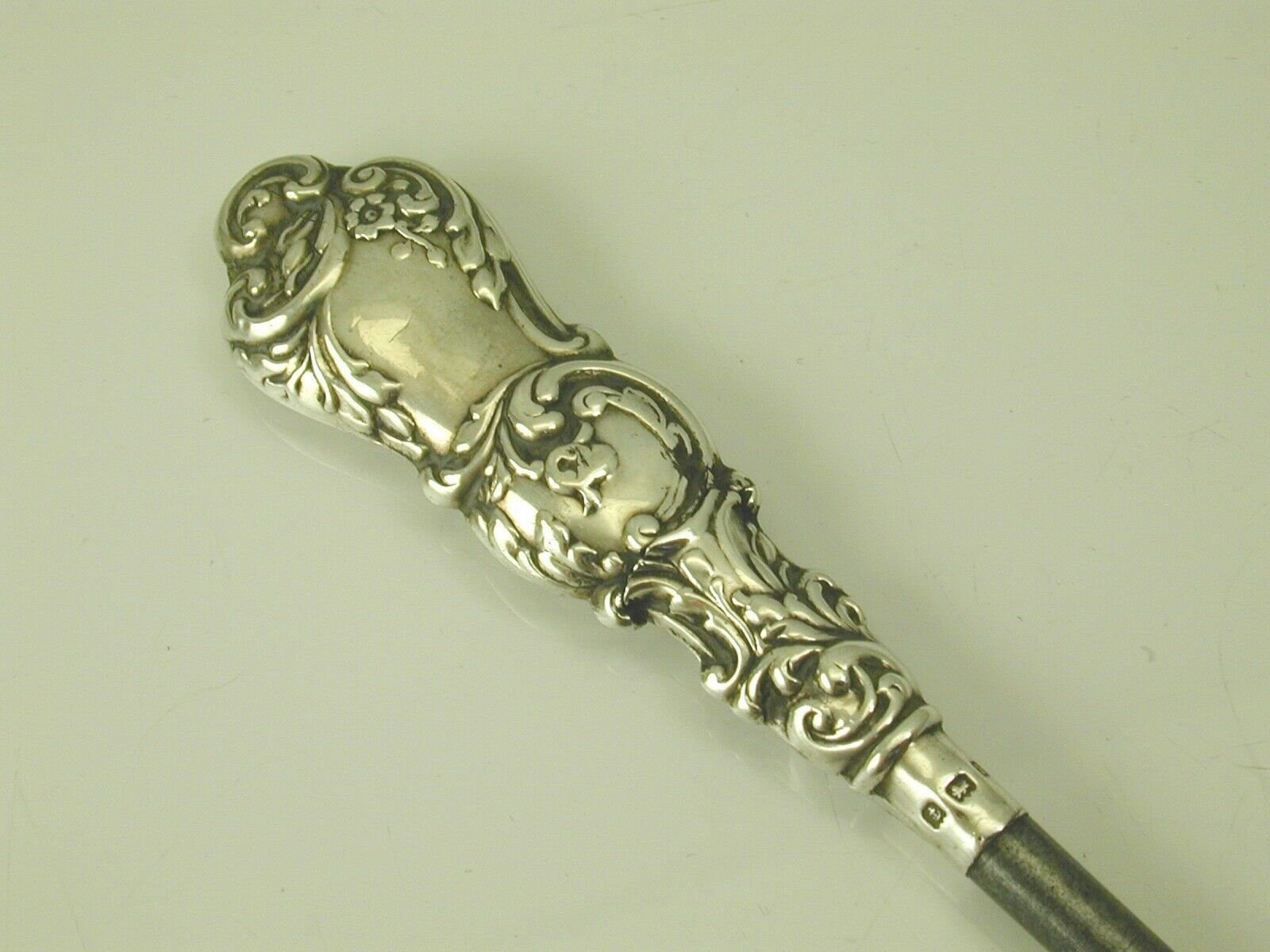 Antique Button Hook Lace Hook Silver Handled Synyer & 