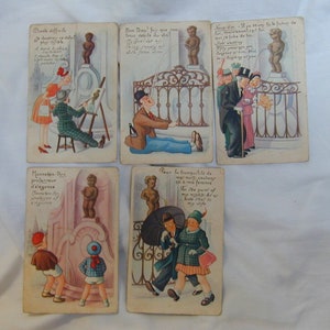 13 cartes postales vintage kitsch drôles de bord de mer Devon. Clacton-on-Sea. Bruxelles