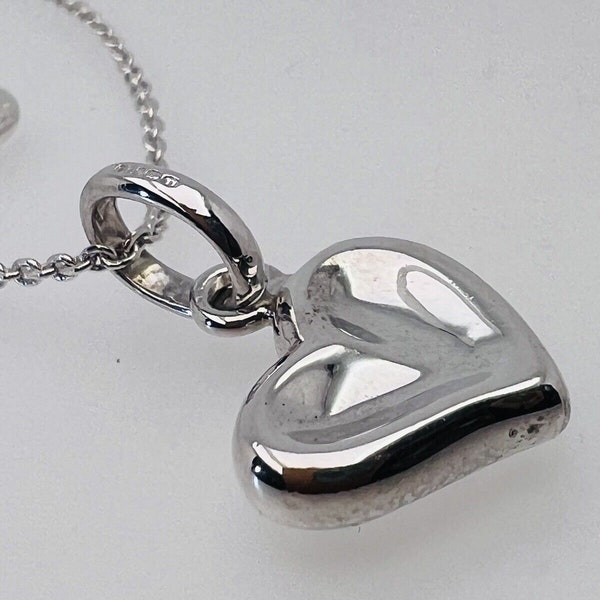 2010 Sterling Silver Love Heart Pendant Necklace Links of London 20" Chain 5.9g