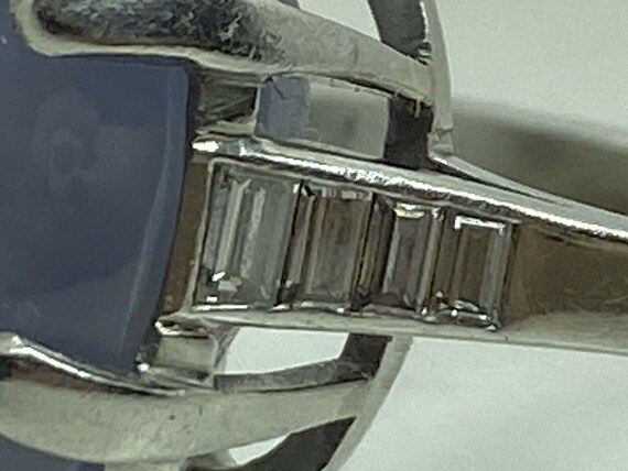 Vintage Platinum Star Sapphire and Diamond Ring S… - image 7