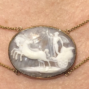 18 Karat Gold georgische griechische 10 Putti Cameo Halskette 17,4g um 1800 15 3/4 &quot;