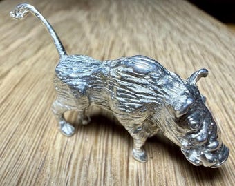 Vintage 1960s Sterling Silver 925 Warthog Miniature Figure 26.5g African