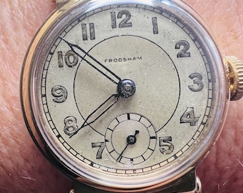 1946 Antique 9ct Gold 'Frodsham' Manual Wrist Watch Hallmark Seconds Sub Dial