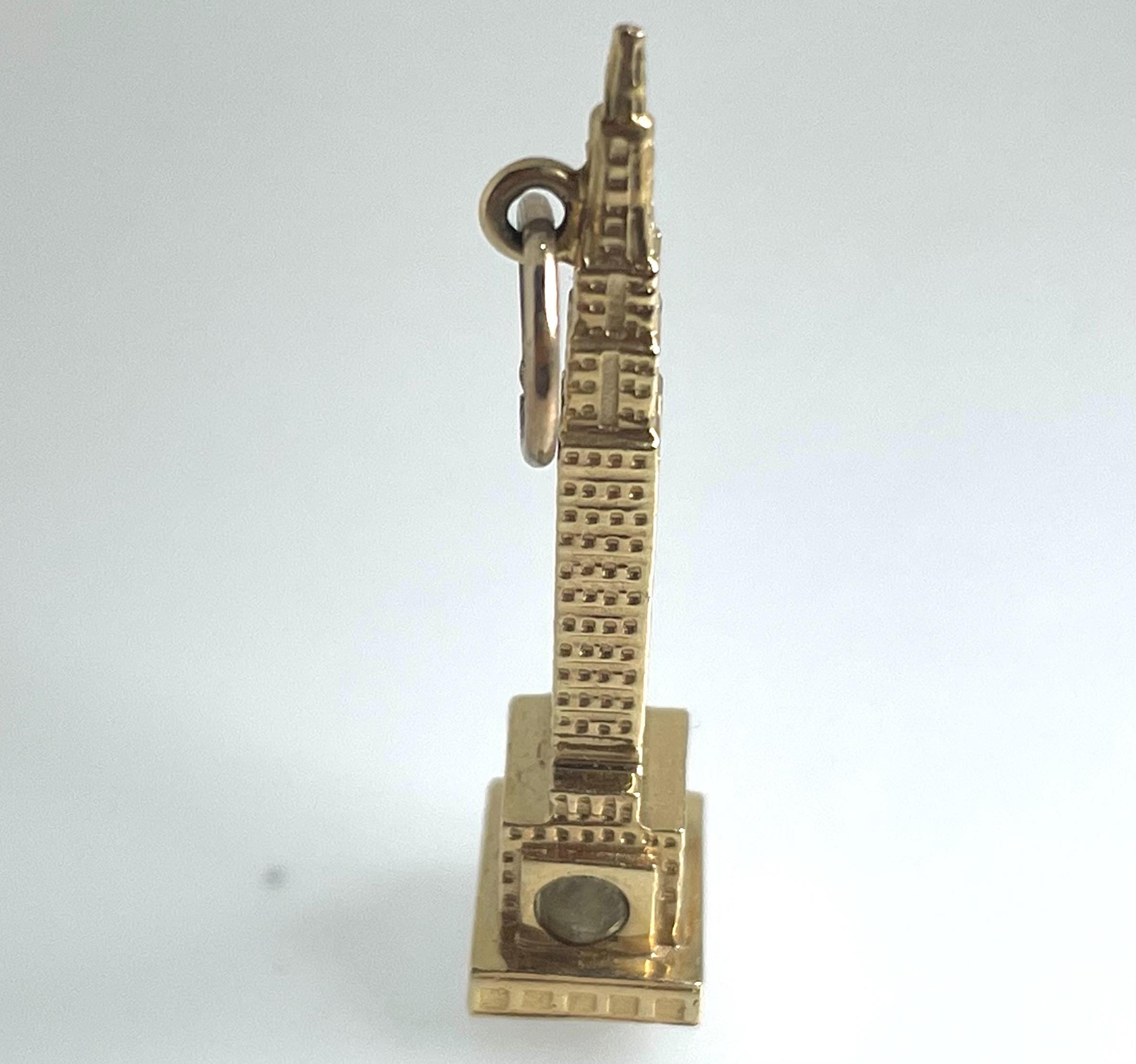 Vintage 14ct Gold Empire State Building Charm 4.9g Stanhope