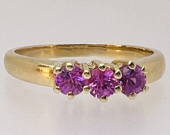 ヴィンテージ 18カラット イエローゴールド ルビー ラウンド