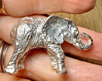 Vintage 1960s Solid Silver Elephant Miniature Figure 33.8g Acid Tested silver
