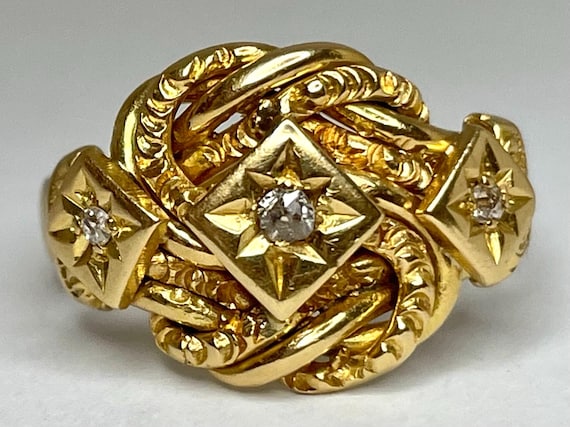 アンティーク ビクトリア朝 18カラット イエローゴールド ラバーズ