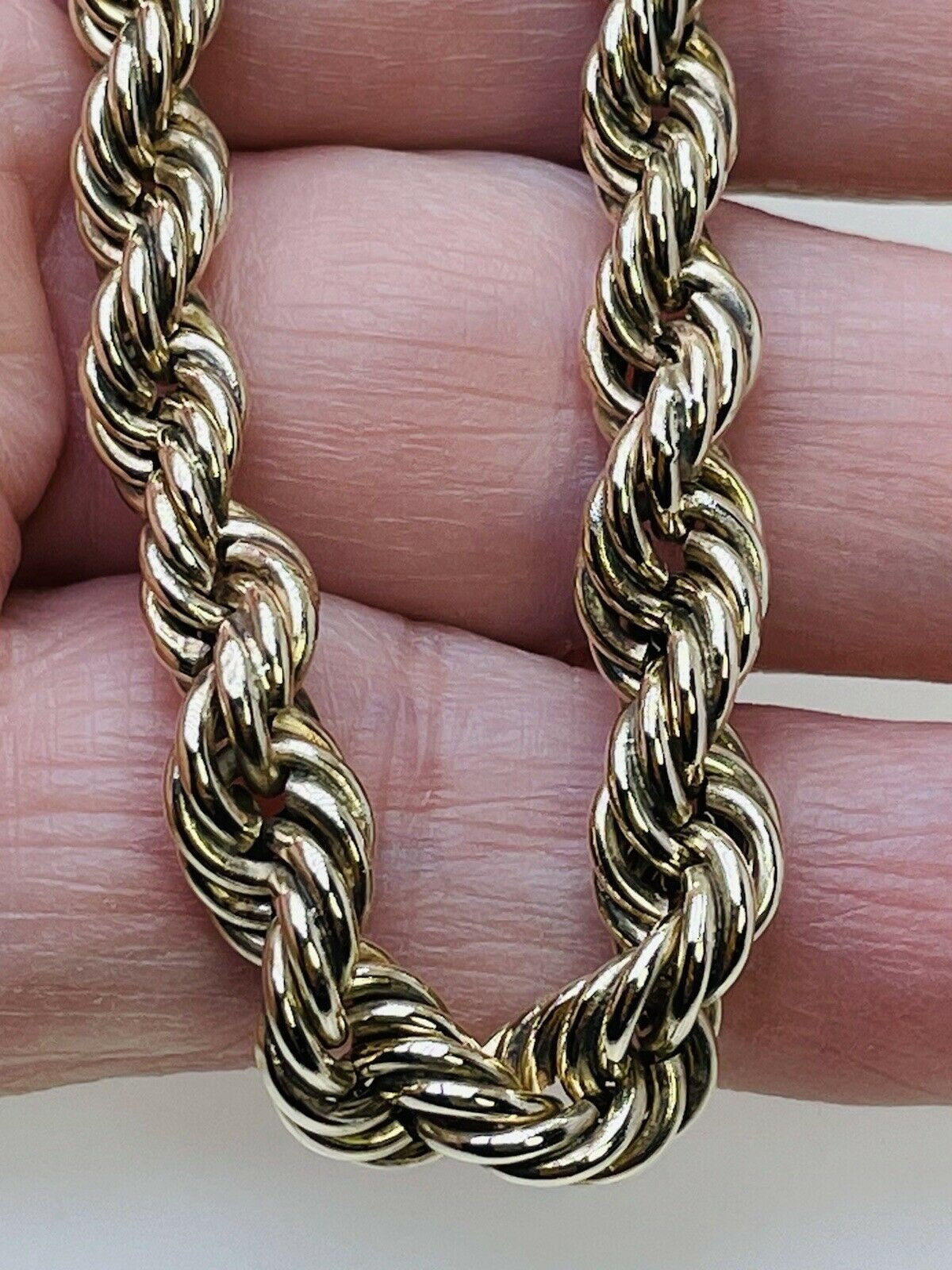 Graduated Rope Chain Vintage 1983 9ct Gold Graduated Twisted Rope Chain 18
