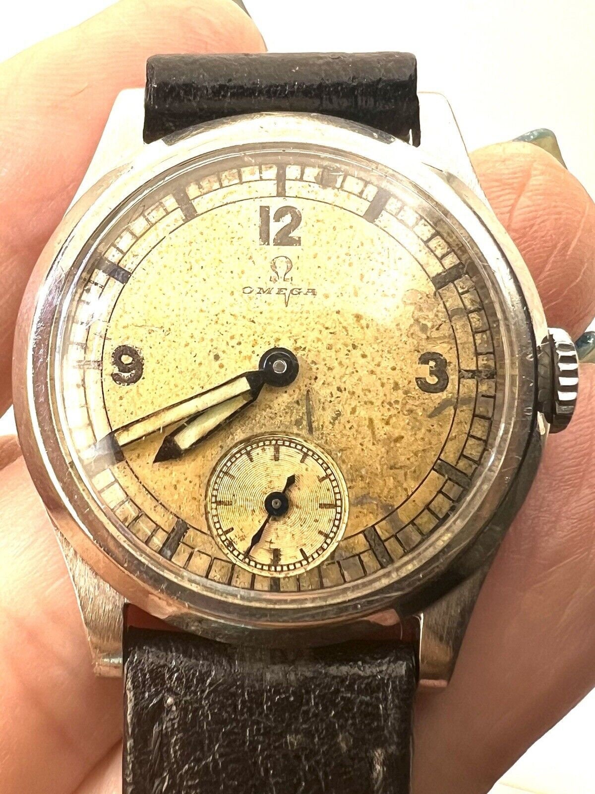 Military OMEGA WWII Mechanical Watch Hallmarked Circa 1940 Seconds