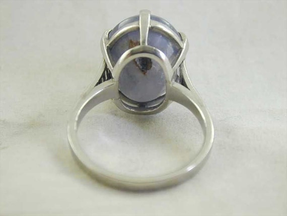 Vintage Platinum Star Sapphire and Diamond Ring S… - image 9