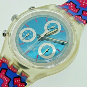 Swatch Armbanduhr SCK100 Wild Card mit Original Gehäuse Sammlerstück Ungetragen