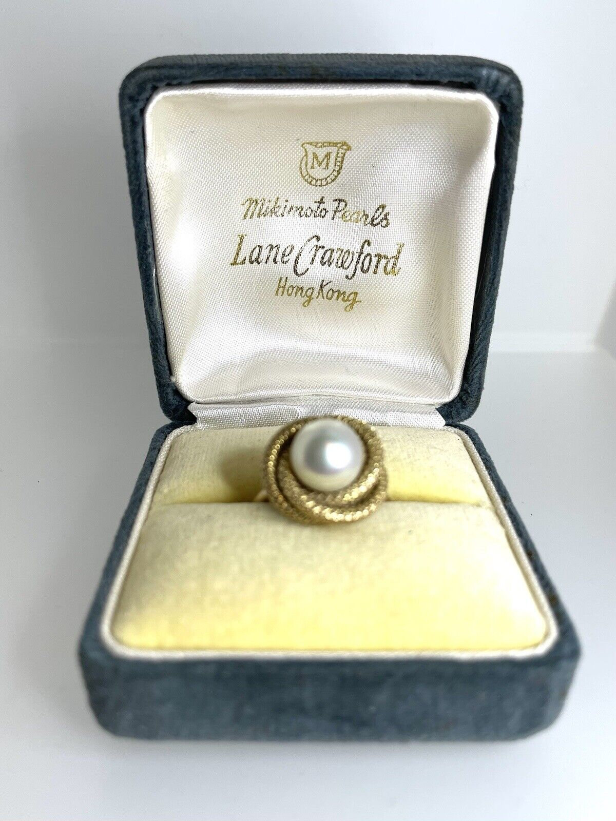 Vintage 14ct Yellow Gold Pearl Knot Ring Mikimoto Lane Crawford Size N 1/2  - Etsy, image size:1200x1600
