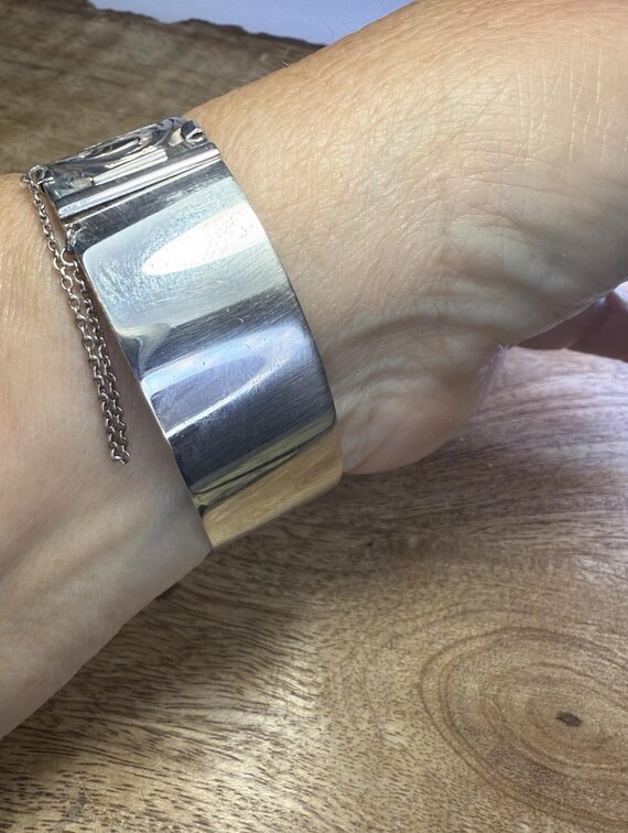 Edwardian Solid Silver Hinged Bangle Birmingham 1… - image 13