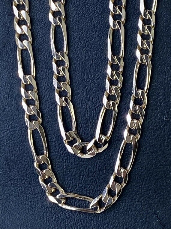 Carat Yellow Gold Figaro Chain Necklace 