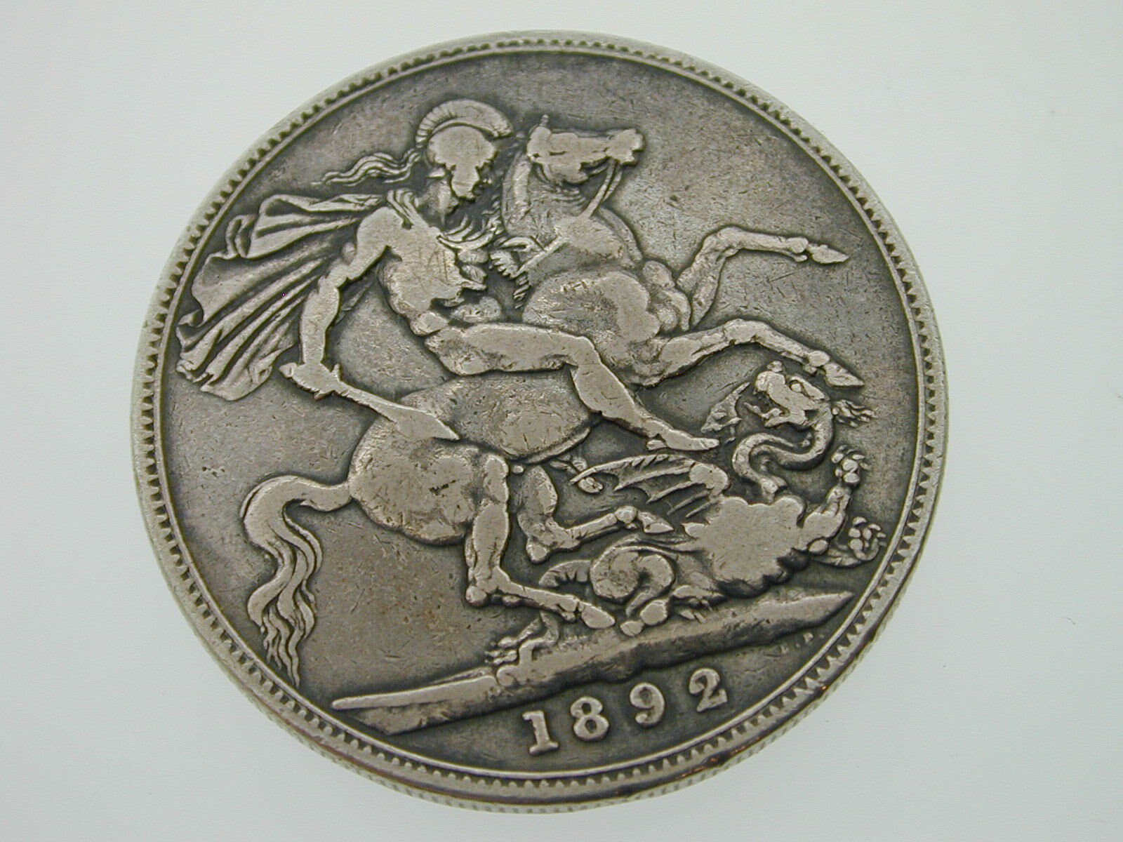 Image of 1892 Queen Victoria Jubilee Head Silver Crown Coin